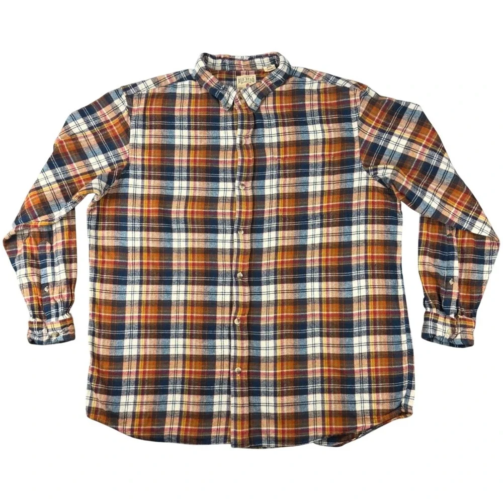 Red Head‎ Brand Co Men's 2XL Flannel Shirt Plaid Long Sleeve Button Up Shirt